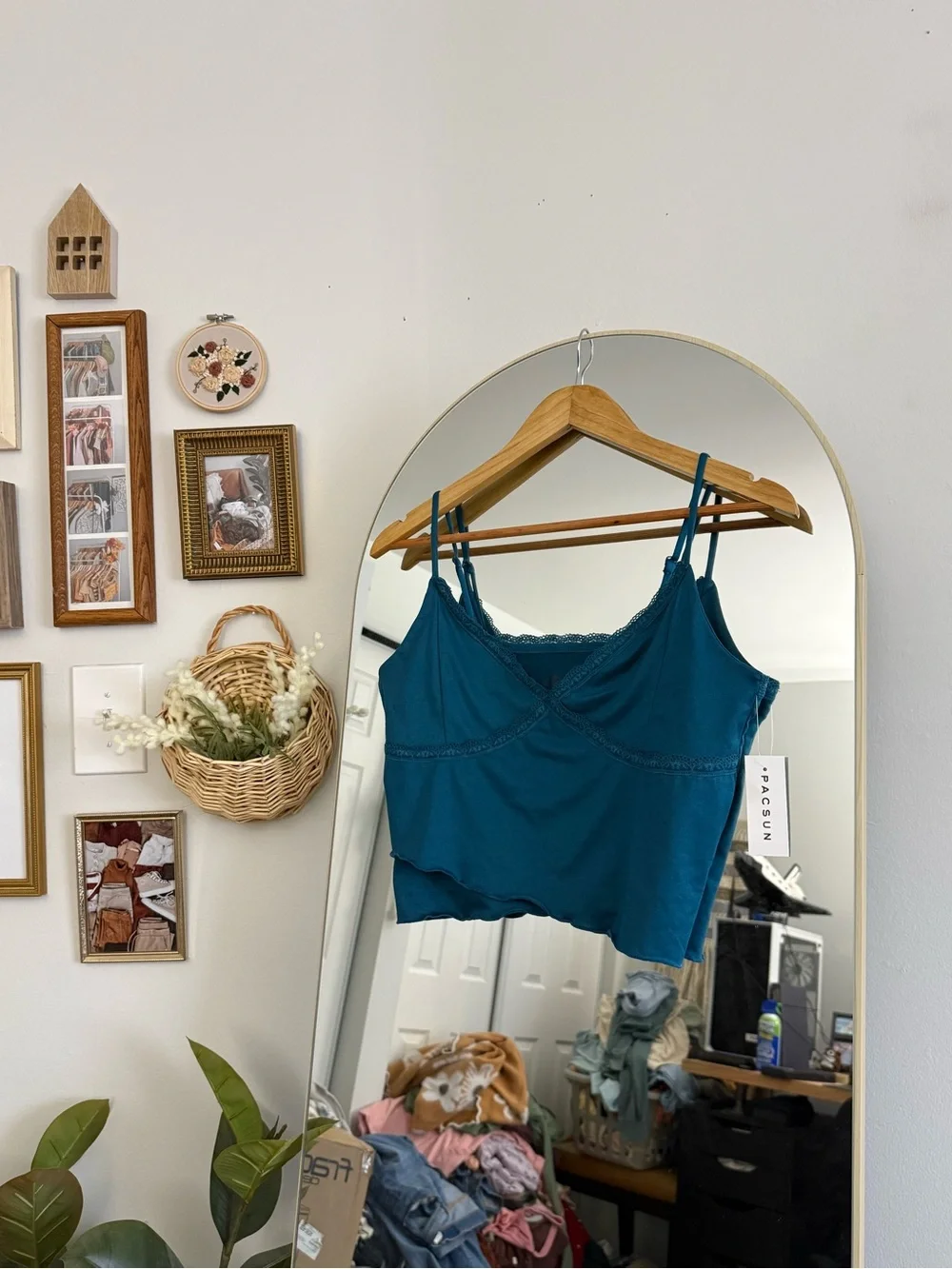 Pacsun Charm NWT Teal Blue Cropped Cami Crossover Tank